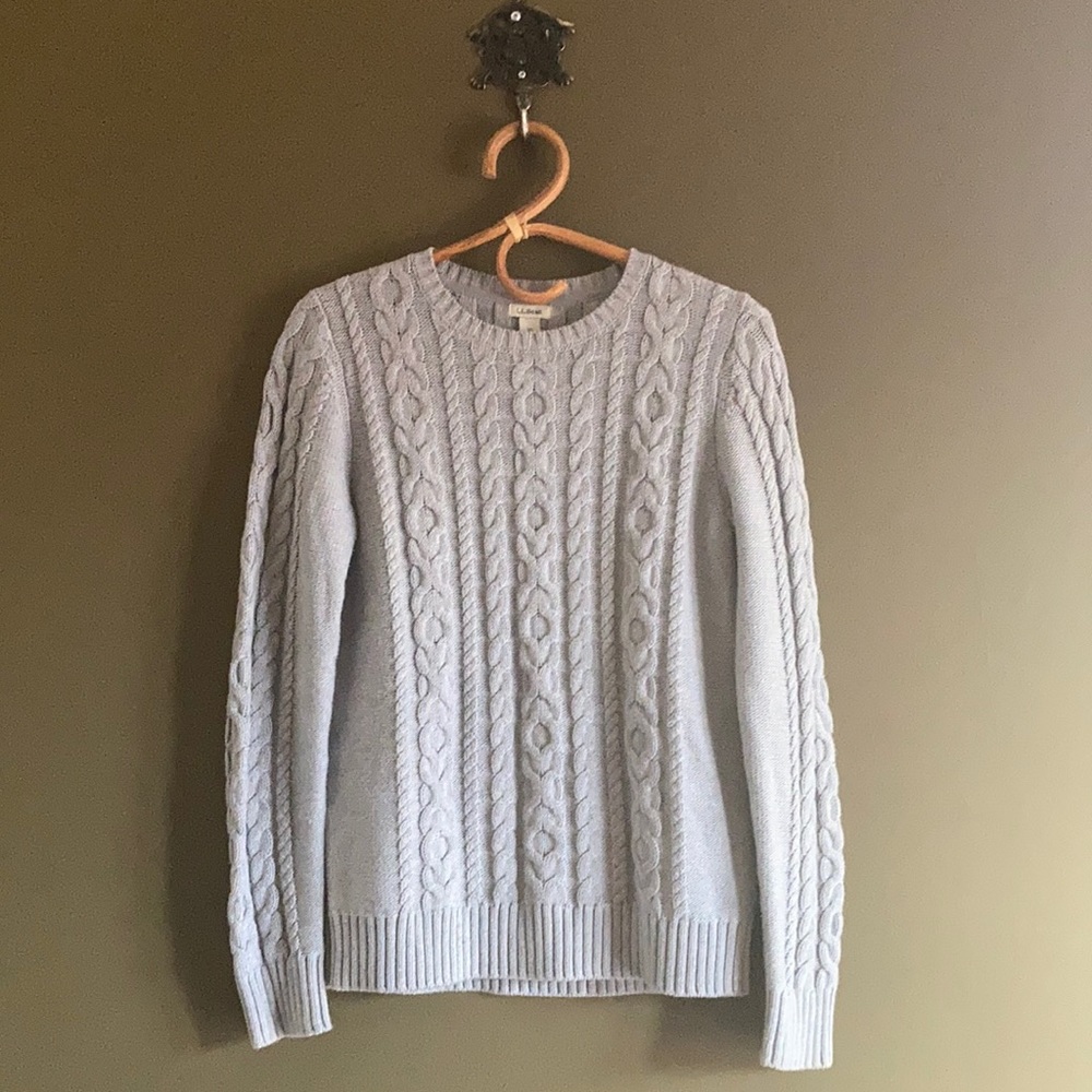 LL BEAN cotton fisherman crewneck sweater